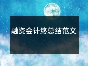 融资会计终总结范文