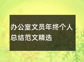 办公室文员年终个人总结范文精选