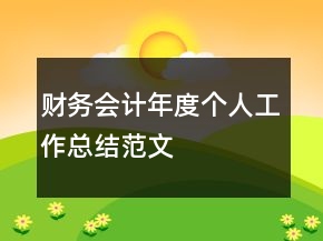财务会计年度个人工作总结范文