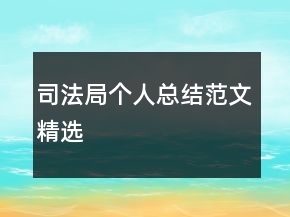 司法局个人总结范文精选