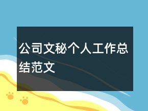 公司文秘个人工作总结范文