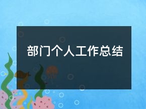 部门个人工作总结