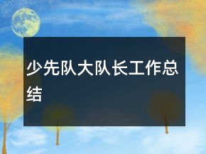 少先队大队长工作总结