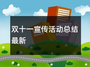 双十一宣传活动总结最新