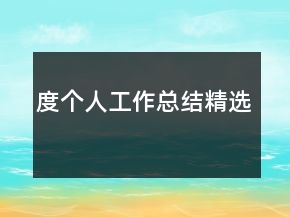 度个人工作总结精选