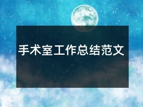 手术室工作总结范文