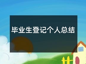 毕业生登记个人总结