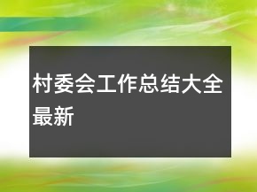 村委会工作总结大全最新