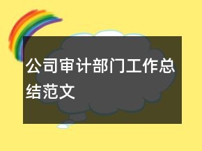 公司审计部门工作总结范文