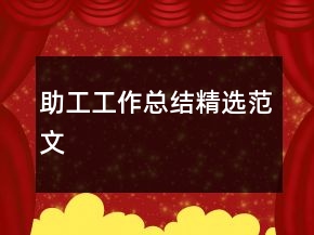 助工工作总结精选范文