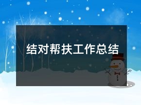结对帮扶工作总结