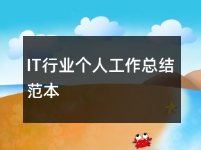 IT行业个人工作总结范本