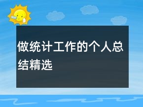 做统计工作的个人总结精选