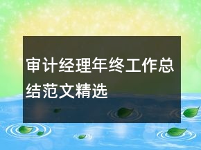 审计经理年终工作总结范文精选