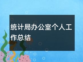 统计局办公室个人工作总结