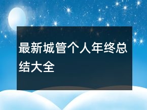 最新城管个人年终总结大全
