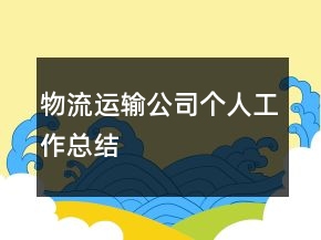 物流运输公司个人工作总结
