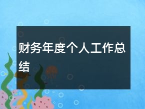 财务年度个人工作总结