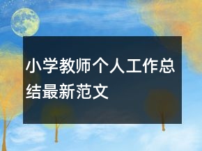 小学教师个人工作总结最新范文