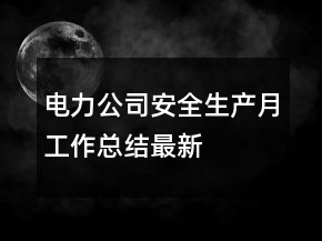 电力公司安全生产月工作总结最新