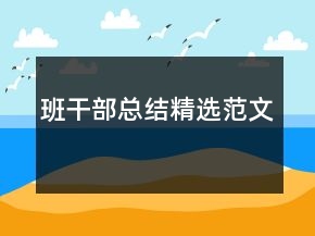 班干部总结精选范文