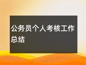 公务员个人考核工作总结