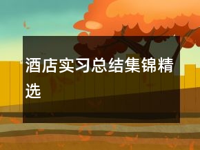酒店实习总结集锦精选
