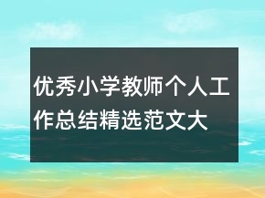优秀小学教师个人工作总结精选范文大全