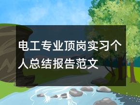 电工专业顶岗实习个人总结报告范文