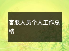 客服人员个人工作总结