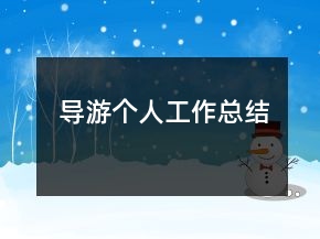 导游个人工作总结