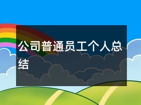 公司普通员工个人总结
