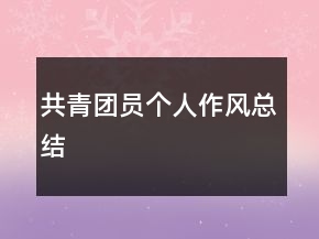 共青团员个人作风总结