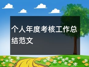 个人年度考核工作总结范文