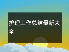 护理工作总结最新大全