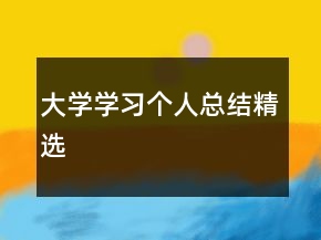 大学学习个人总结精选