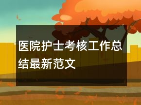 医院护士考核工作总结最新范文