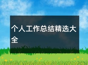 个人工作总结精选大全