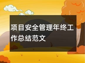 项目安全管理年终工作总结范文