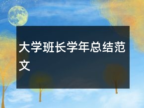 大学班长学年总结范文