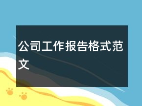 公司工作报告格式范文