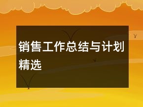 销售工作总结与计划精选
