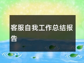 客服自我工作总结报告