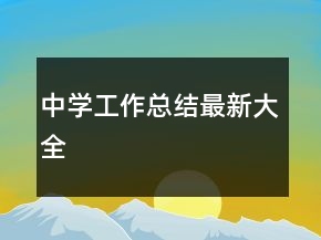 中学工作总结最新大全