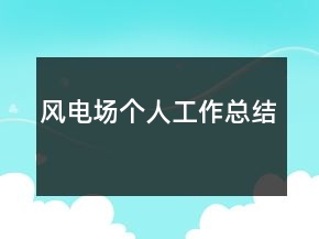 风电场个人工作总结