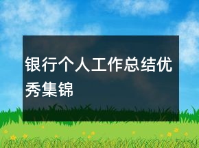 银行个人工作总结优秀集锦