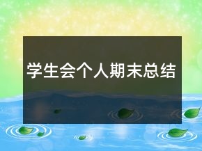 学生会个人期末总结