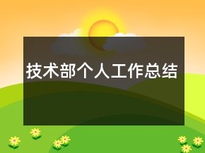 技术部个人工作总结