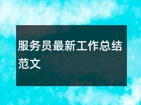服务员最新工作总结范文