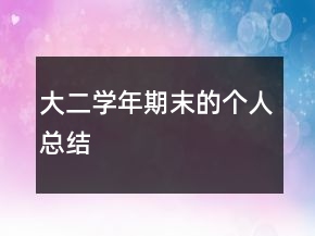 大二学年期末的个人总结